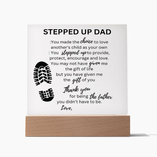 Stepped Up Dad Personalized Name - Acrylic Plaque