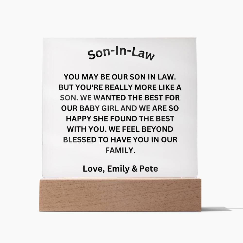 Personalized Son In Law Acrylic Plaque