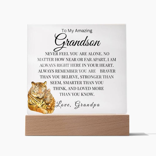 To My Amazing Grandson | Love Grandpa | Acrylic Square Plaque