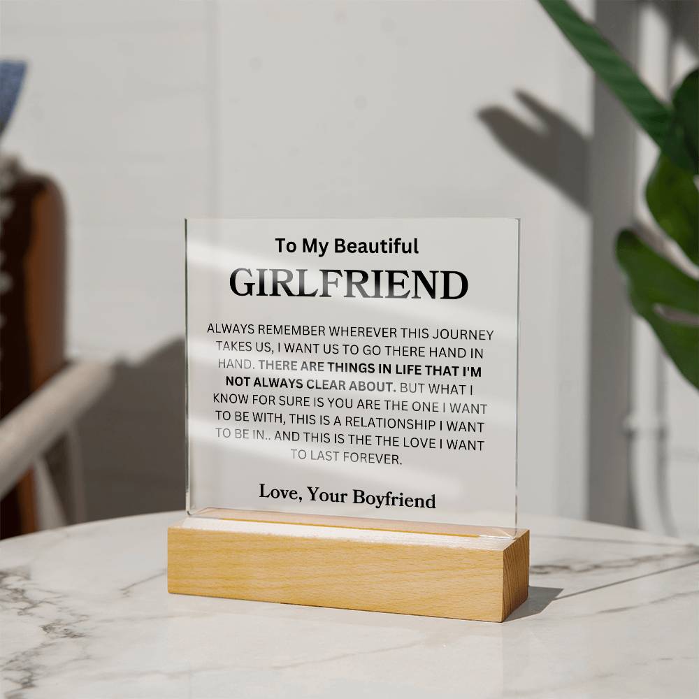 To My Beautiful Girlfriend Love, Your Boyfriend |  Acrylic Plaque Square (GRANDDAUGHTER)