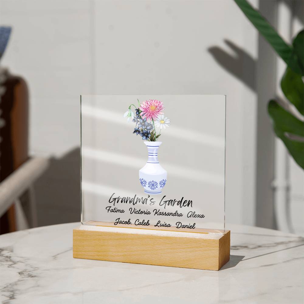 Grandma's Garden Acrylic Square Plaque (Daughter)