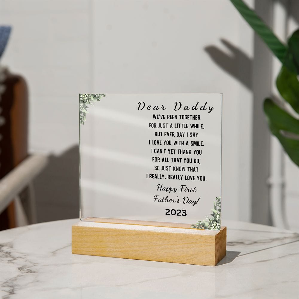 Dear Daddy "Happy First Father's Day - Photo Acrylic Plaque