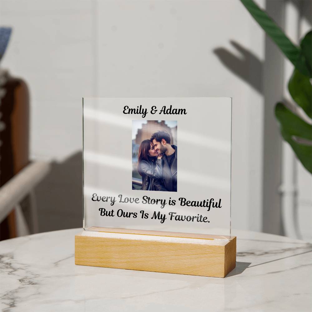 "Every Love Story Is Beautiful But Ours Is My Favorite"   Husband Acrylic Square Lamp