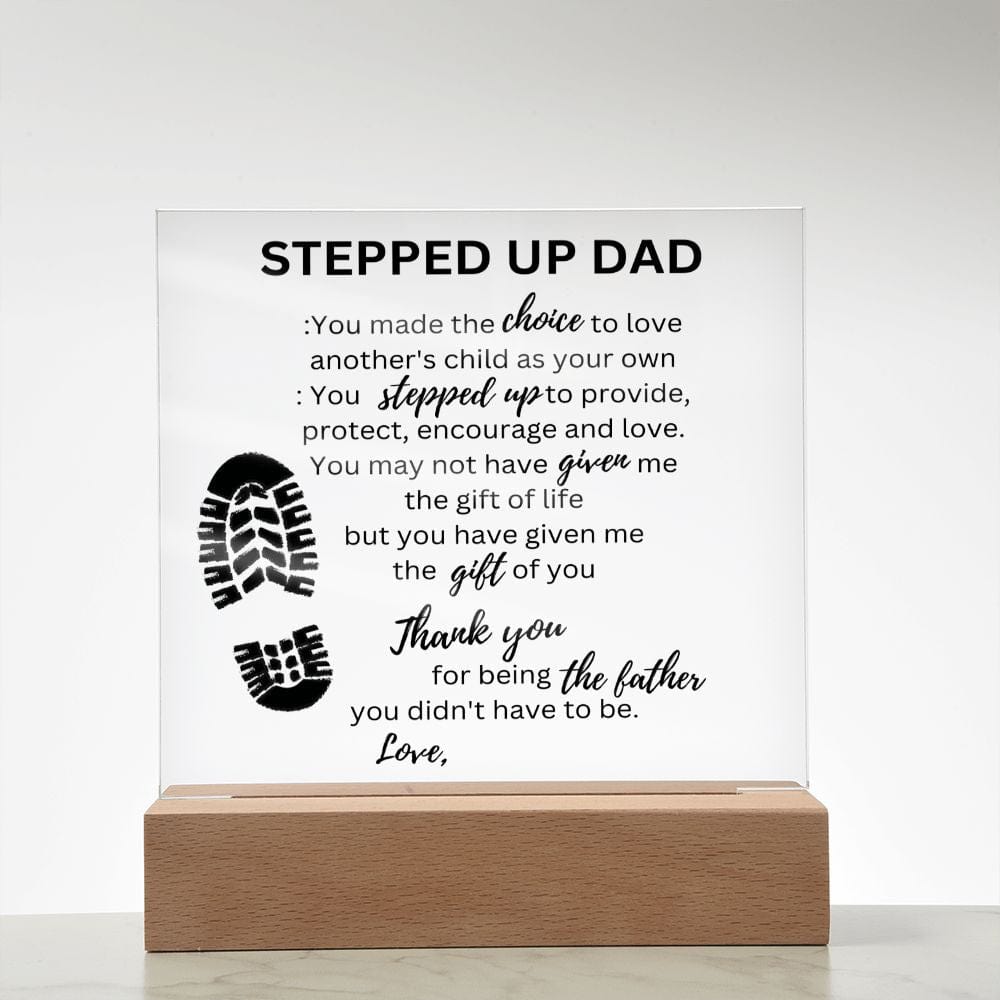 Stepped Up Dad Personalized Name - Acrylic Plaque