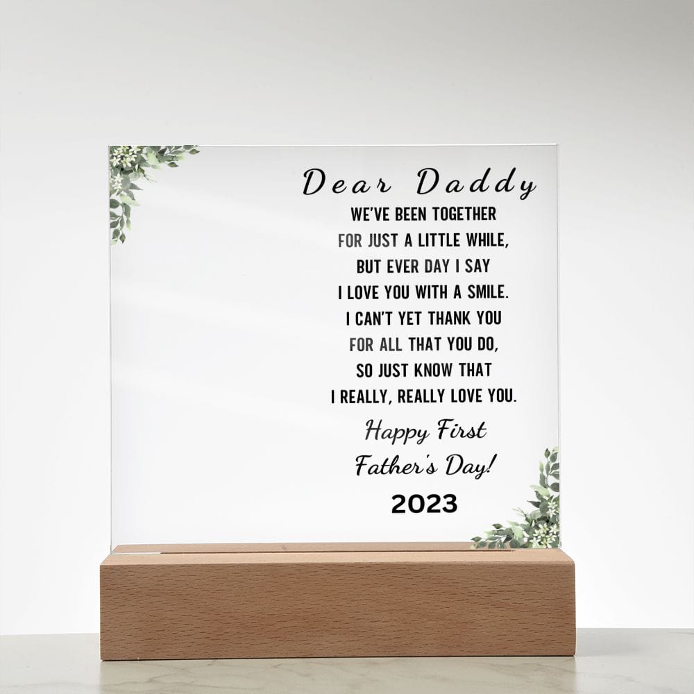 Dear Daddy "Happy First Father's Day - Photo Acrylic Plaque