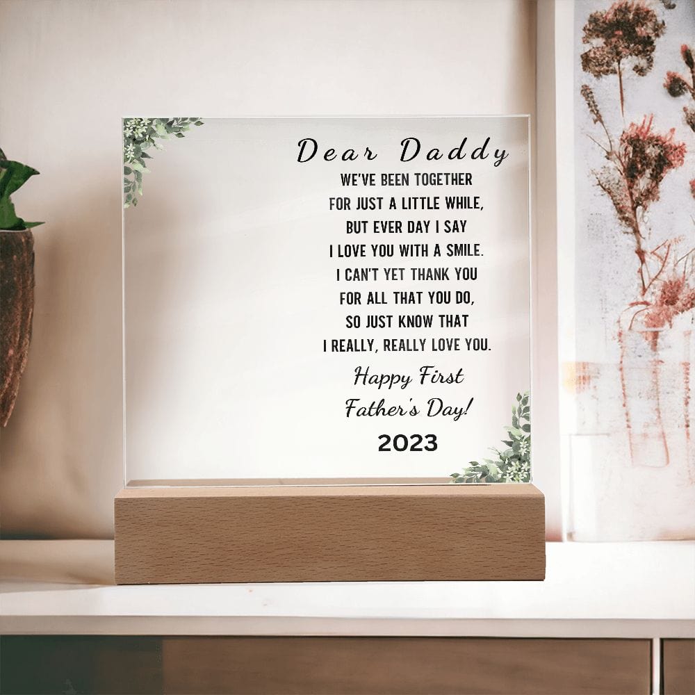 Dear Daddy "Happy First Father's Day - Photo Acrylic Plaque