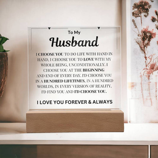 To My Husband " I Have Completely Fallen For You" Acrylic Plaque Square