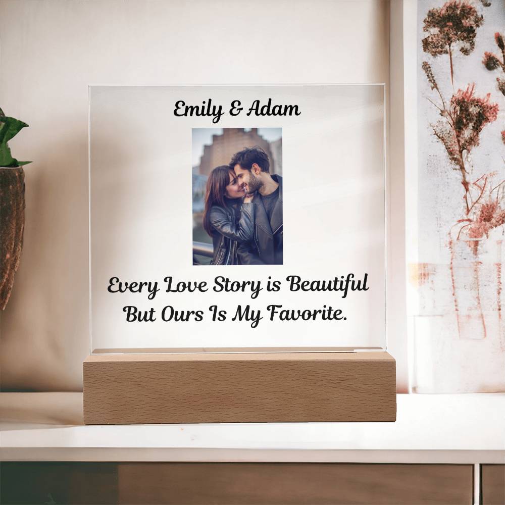 "Every Love Story Is Beautiful But Ours Is My Favorite"   Husband Acrylic Square Lamp