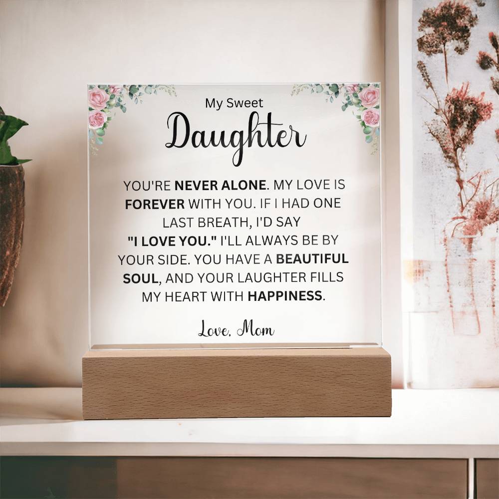 My Sweet Daughter Love Mom |Acrylic Square Plaque (Daughter)