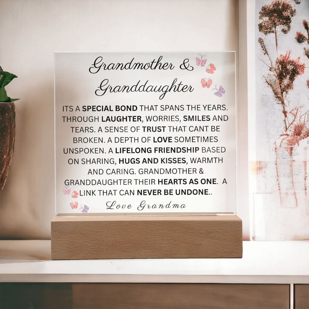 Grandmother & Granddaughter " It's a Special Bond"  Love Grandma | Acrylic Plaque Square