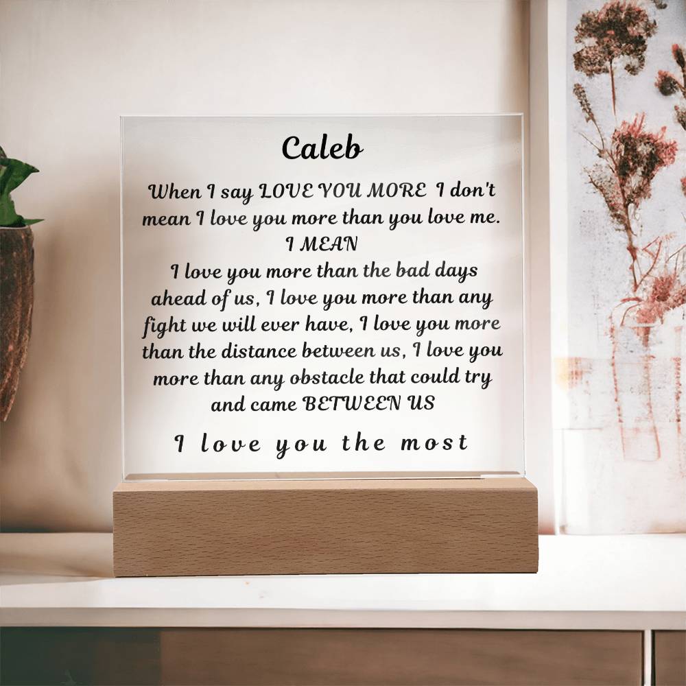 To My Boyfriend " When I Say I Love You"  Husband Acrylic Square Lamp