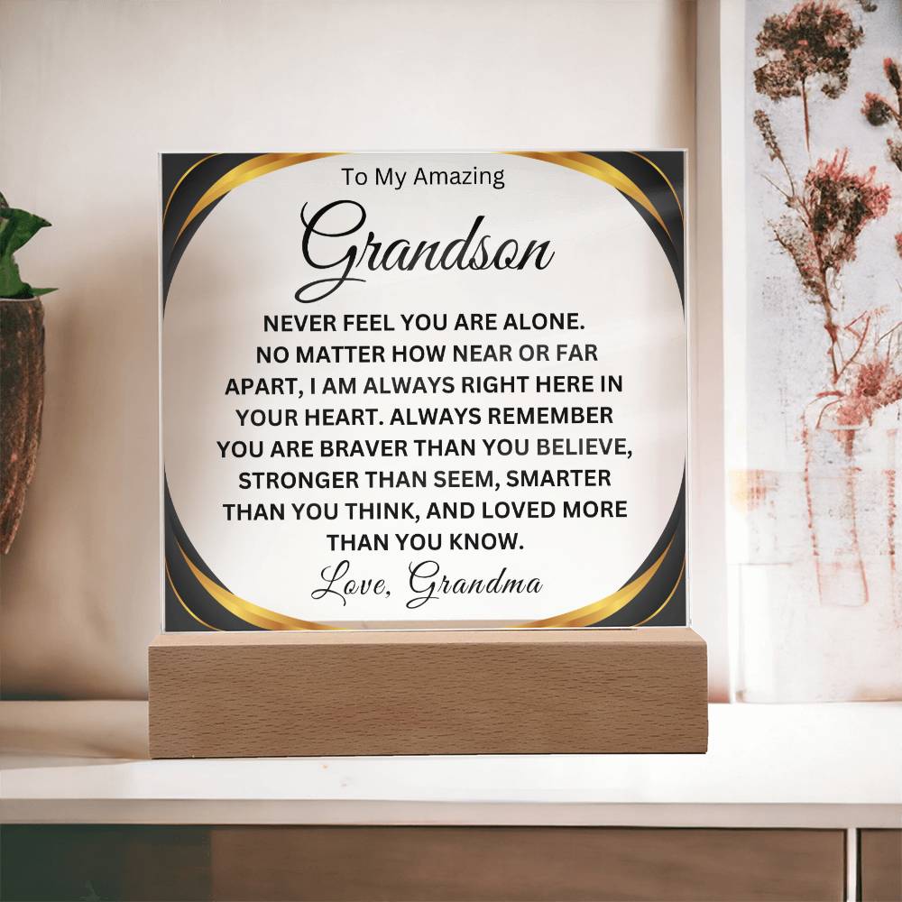 To My Amazing Grandson | Love Grandma Acrylic Square Plaque