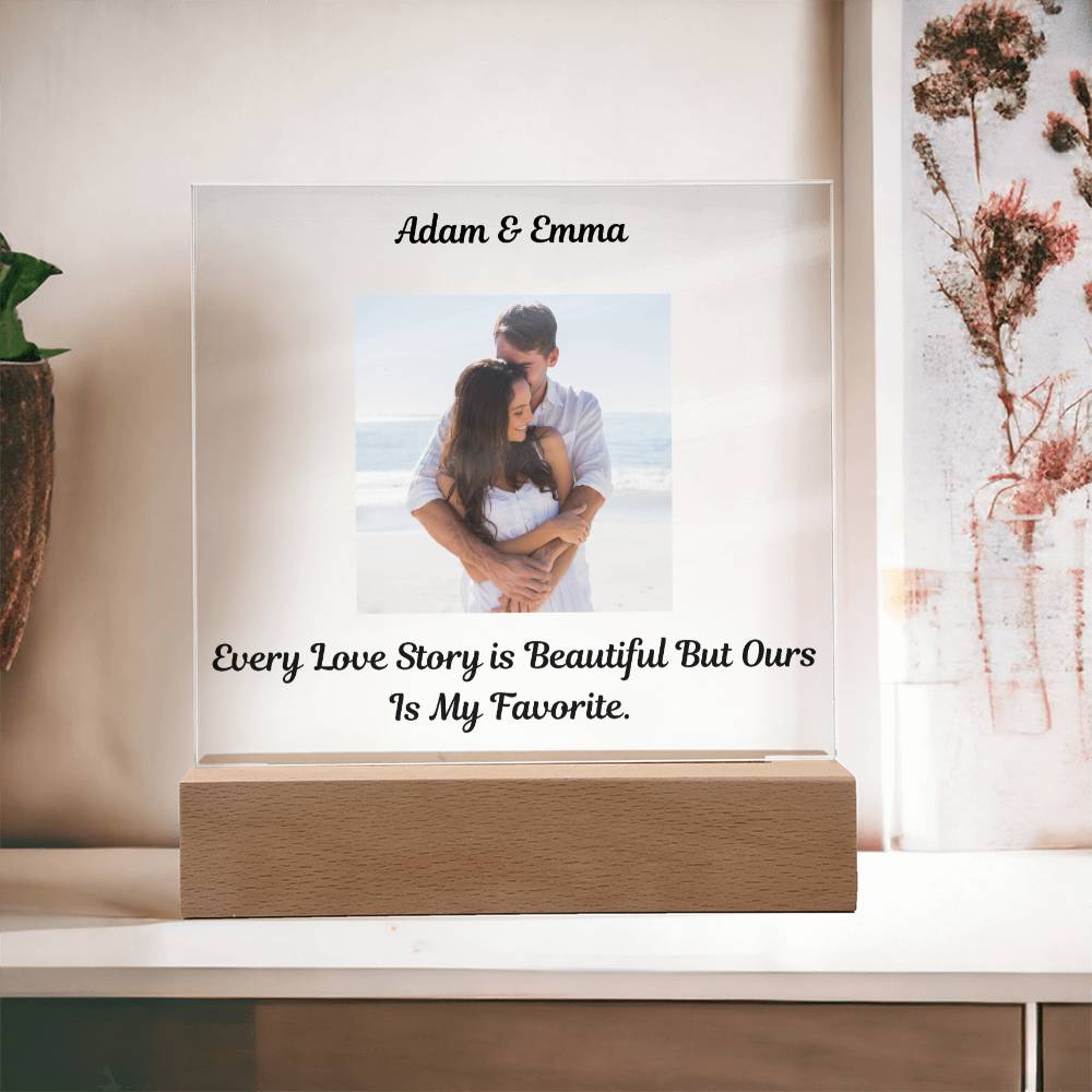 "Every Love Story Is Beautiful But Ours Is My Favorite"   Husband Acrylic Square Lamp