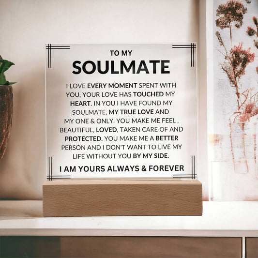 To My Soulmate " I Love Every Moment Spent With You" Acrylic Plaque Square