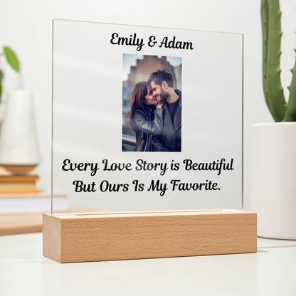 "Every Love Story Is Beautiful But Ours Is My Favorite"   Husband Acrylic Square Lamp