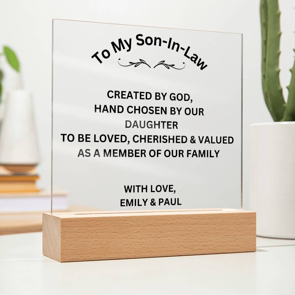 Personalized To My Son-In-Law Acrylic Square Plaque