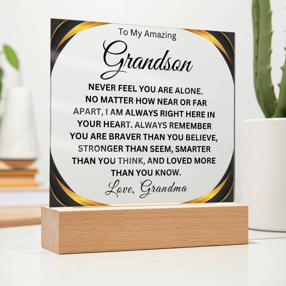 To My Amazing Grandson | Love Grandma Acrylic Square Plaque