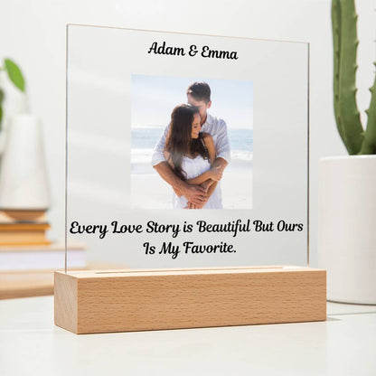 "Every Love Story Is Beautiful But Ours Is My Favorite"   Husband Acrylic Square Lamp