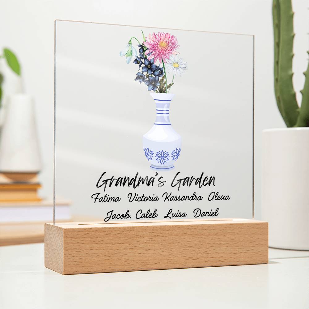 Grandma's Garden Acrylic Square Plaque (Daughter)