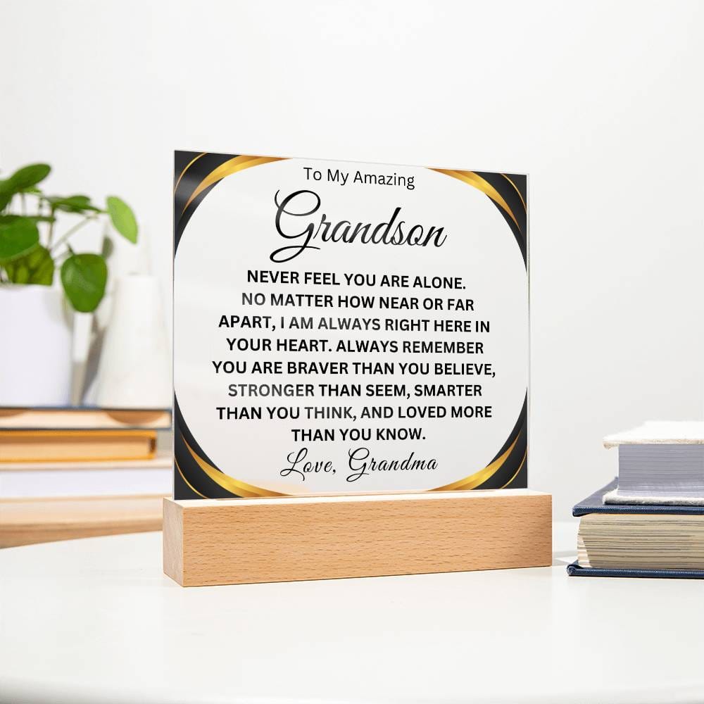 To My Amazing Grandson | Love Grandma Acrylic Square Plaque