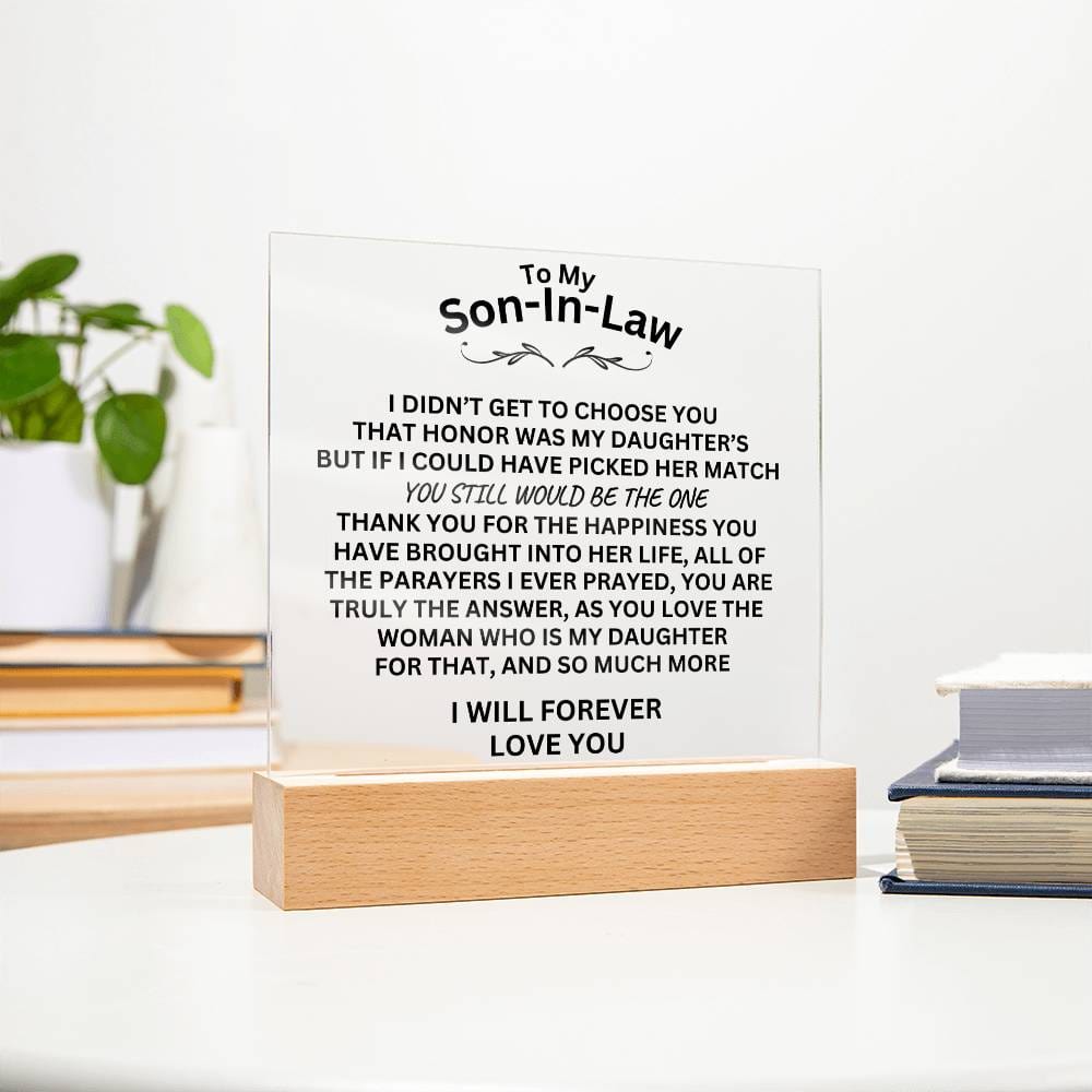 To My Son-In-Law Acrylic Square Plaque