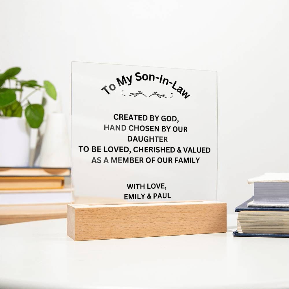 Personalized To My Son-In-Law Acrylic Square Plaque