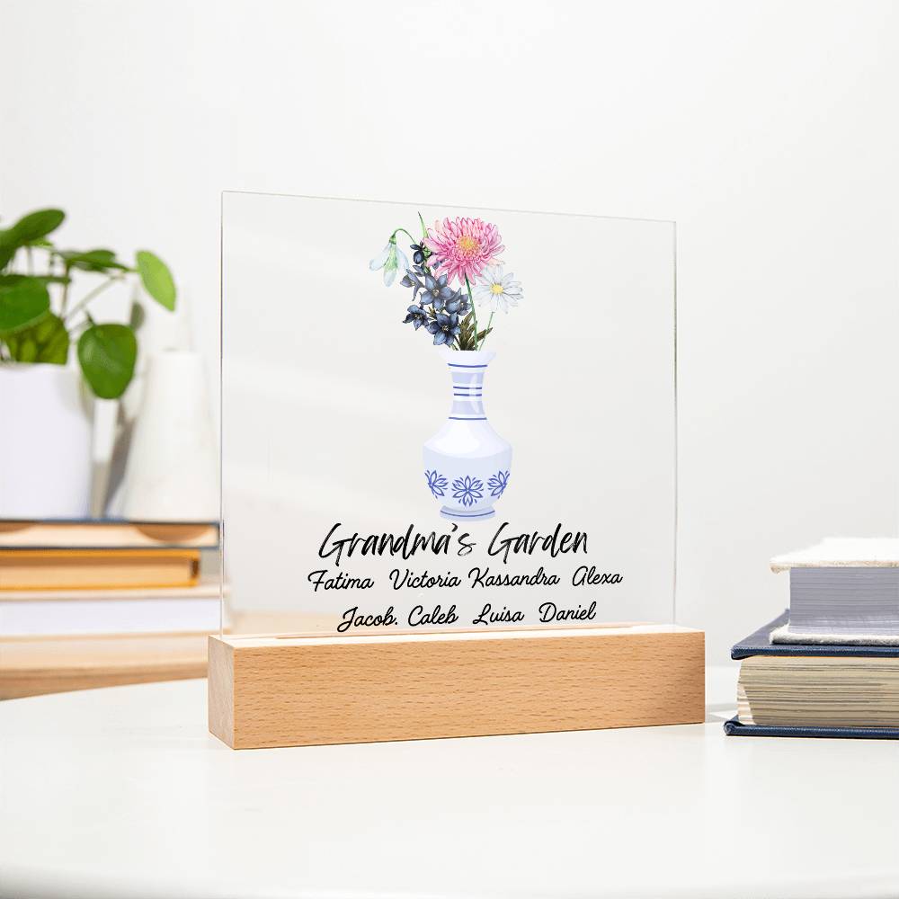 Grandma's Garden Acrylic Square Plaque (Daughter)