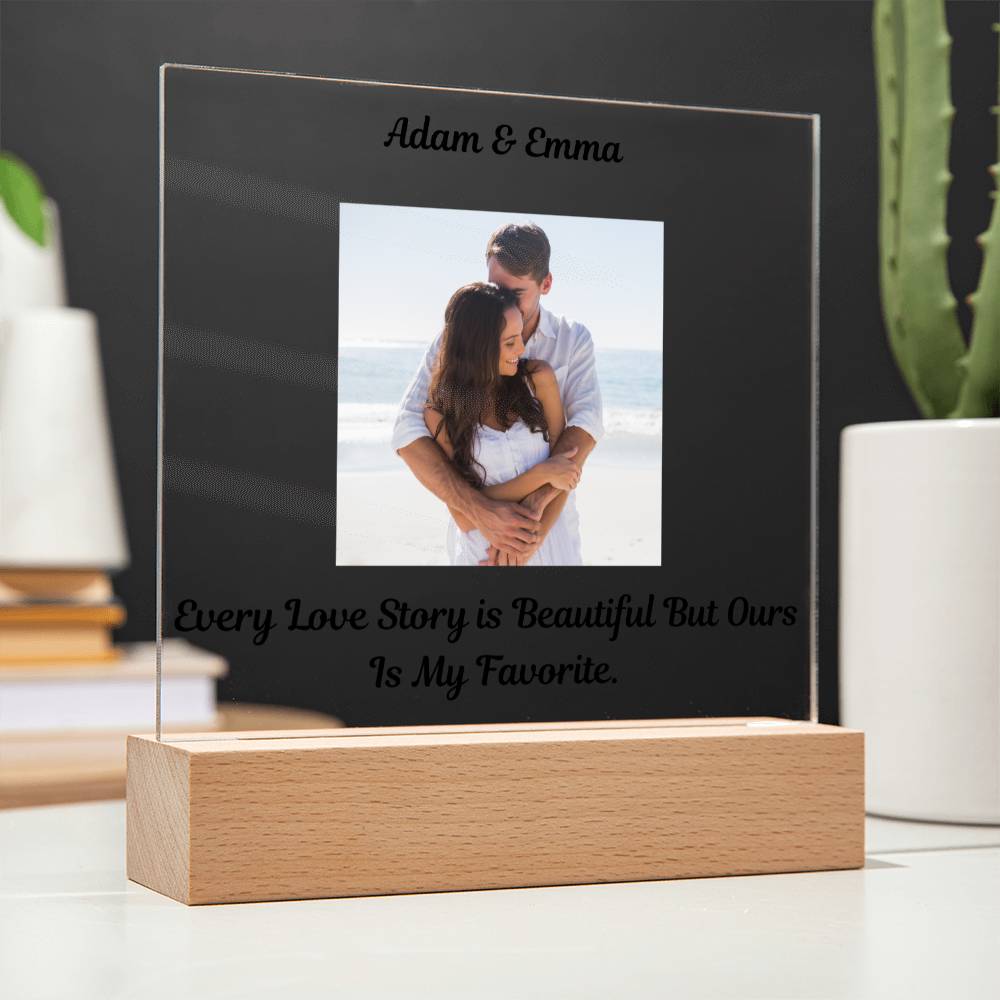 "Every Love Story Is Beautiful But Ours Is My Favorite"   Husband Acrylic Square Lamp