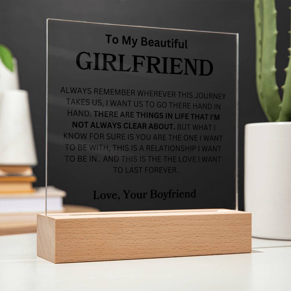 To My Beautiful Girlfriend Love, Your Boyfriend |  Acrylic Plaque Square (GRANDDAUGHTER)