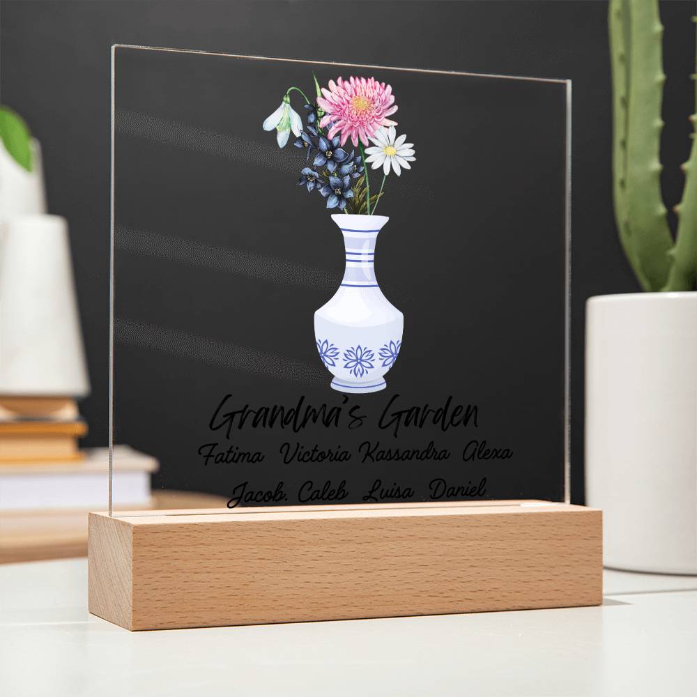 Grandma's Garden Acrylic Square Plaque (Daughter)