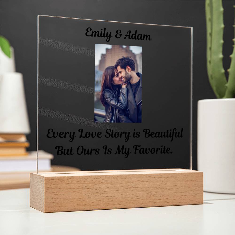 "Every Love Story Is Beautiful But Ours Is My Favorite"   Husband Acrylic Square Lamp