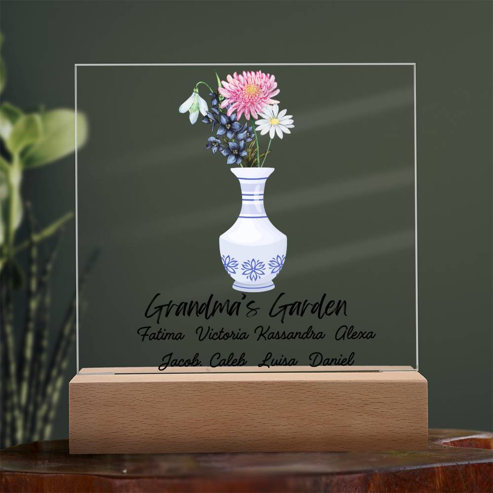 Grandma's Garden Acrylic Square Plaque (Daughter)