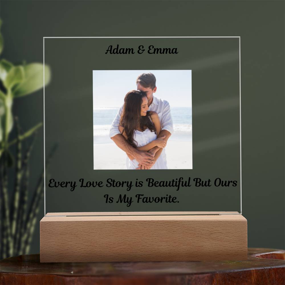 "Every Love Story Is Beautiful But Ours Is My Favorite"   Husband Acrylic Square Lamp