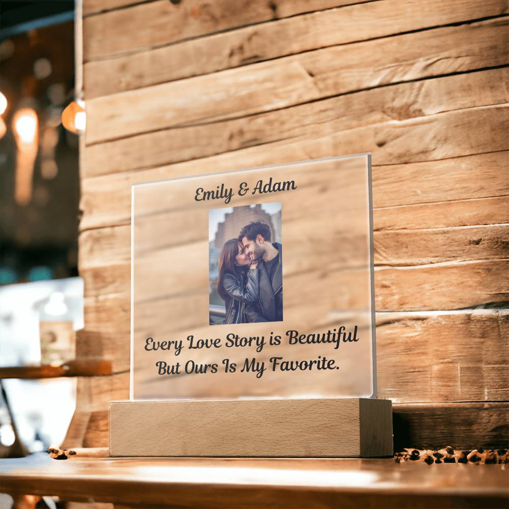 "Every Love Story Is Beautiful But Ours Is My Favorite"   Husband Acrylic Square Lamp