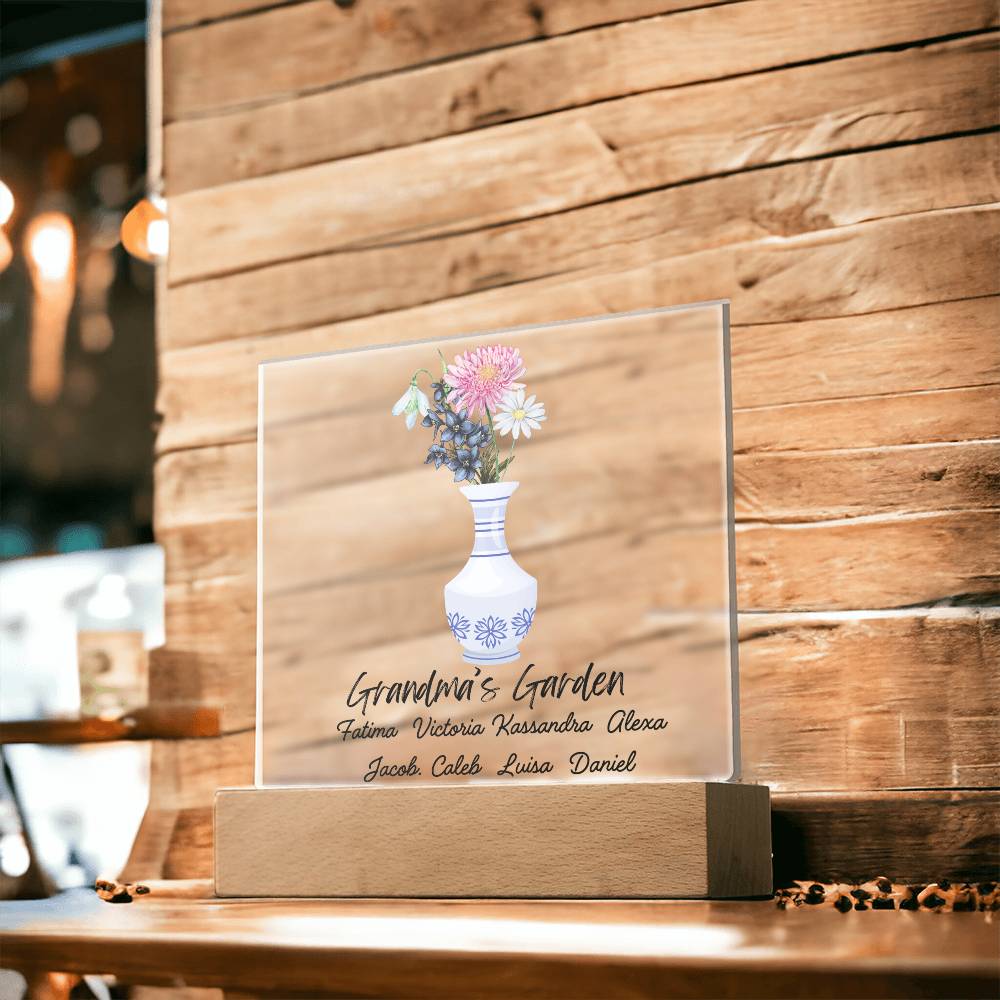 Grandma's Garden Acrylic Square Plaque (Daughter)