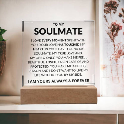 To My Soulmate " I Love Every Moment Spent With You" Acrylic Plaque Square