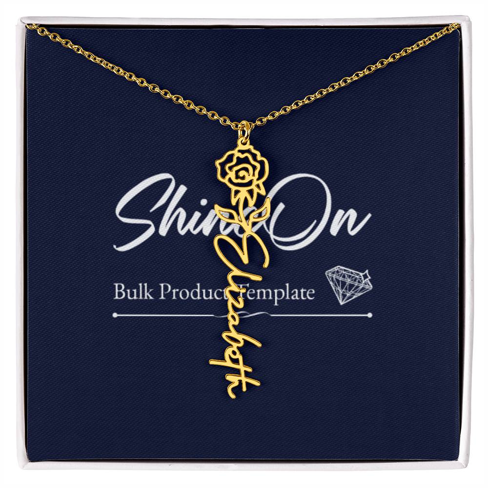 Birth Flower Name Necklace