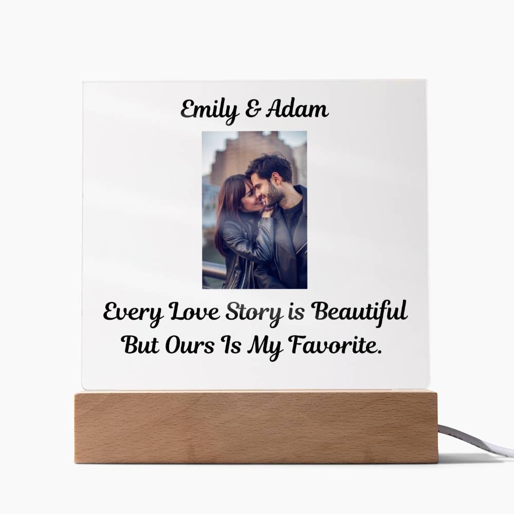 "Every Love Story Is Beautiful But Ours Is My Favorite"   Husband Acrylic Square Lamp