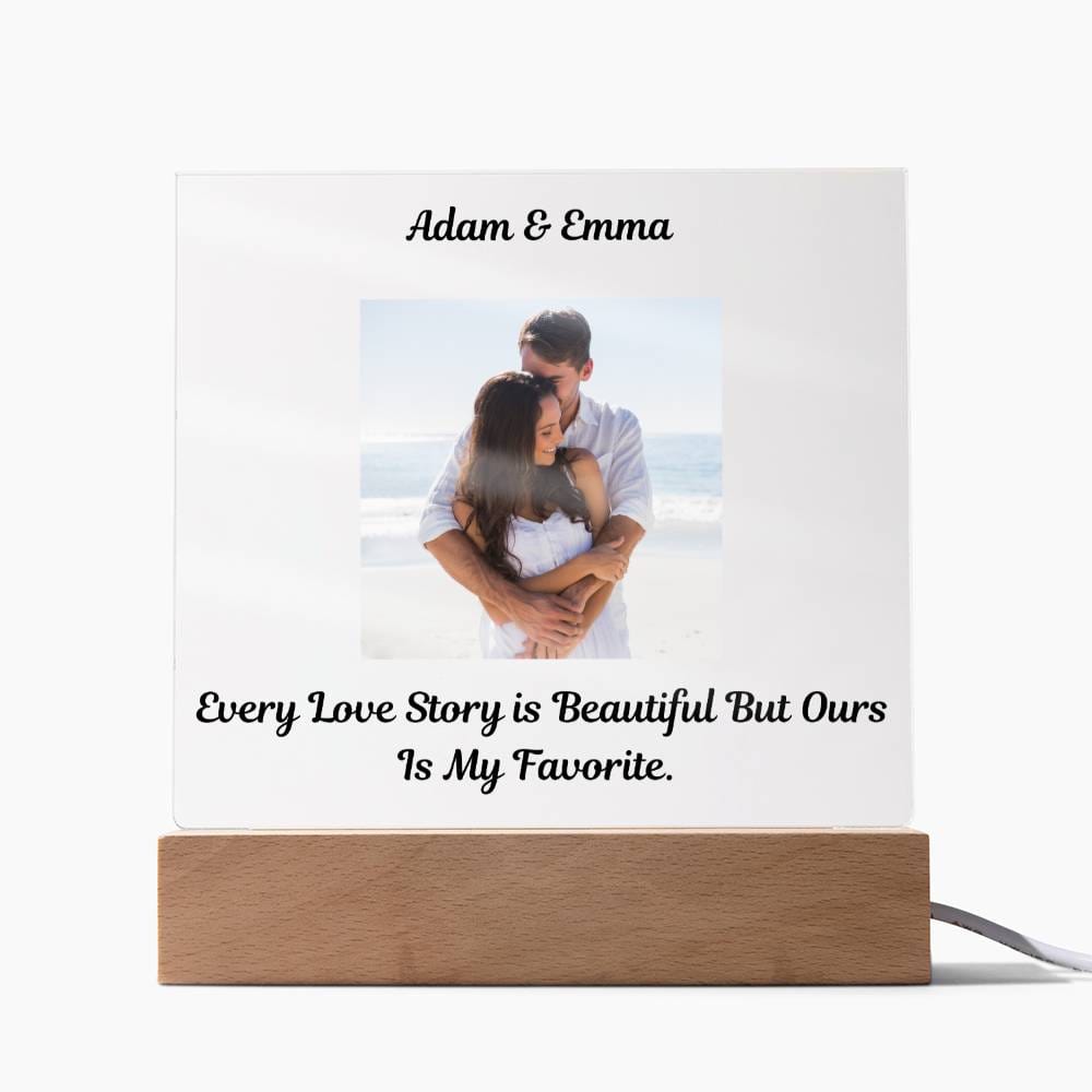 "Every Love Story Is Beautiful But Ours Is My Favorite"   Husband Acrylic Square Lamp