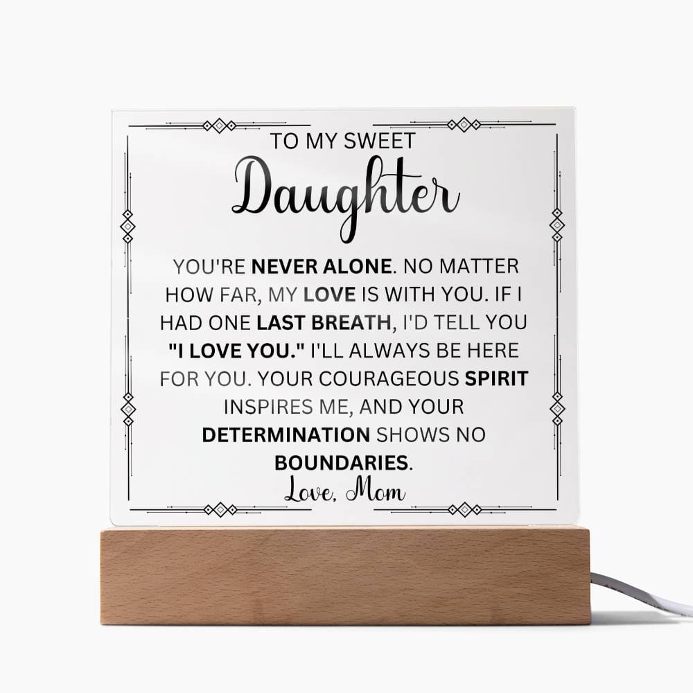 To My Sweet Daughter Love Mom | Acrylic Square Plaque (Daughter)