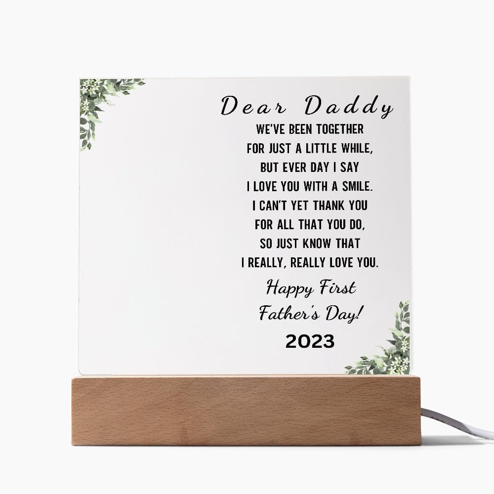 Dear Daddy "Happy First Father's Day - Photo Acrylic Plaque