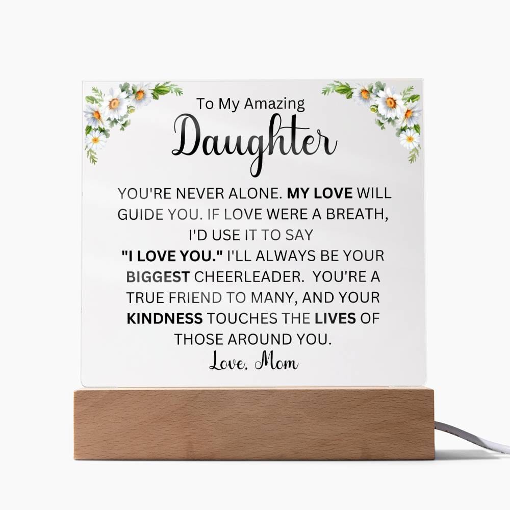 To My Amazing Daughter Love Mom | Acrylic Square Plaque