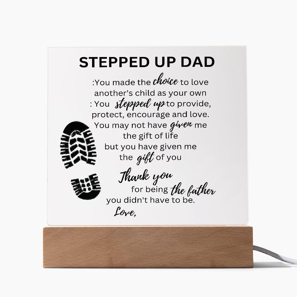 Stepped Up Dad Personalized Name - Acrylic Plaque