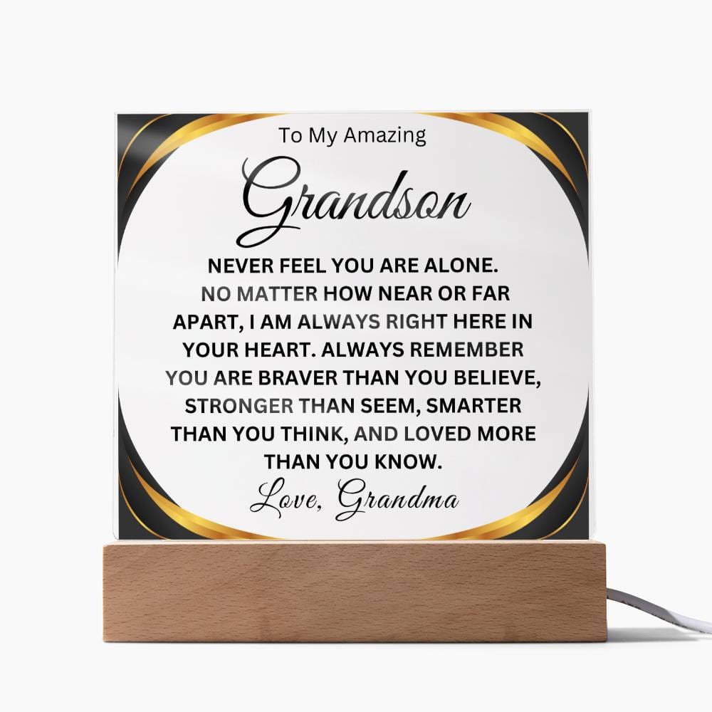 To My Amazing Grandson | Love Grandma Acrylic Square Plaque