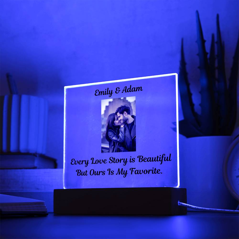 "Every Love Story Is Beautiful But Ours Is My Favorite"   Husband Acrylic Square Lamp