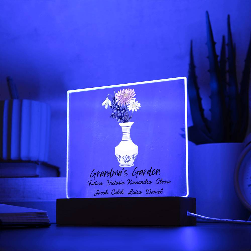 Grandma's Garden Acrylic Square Plaque (Daughter)