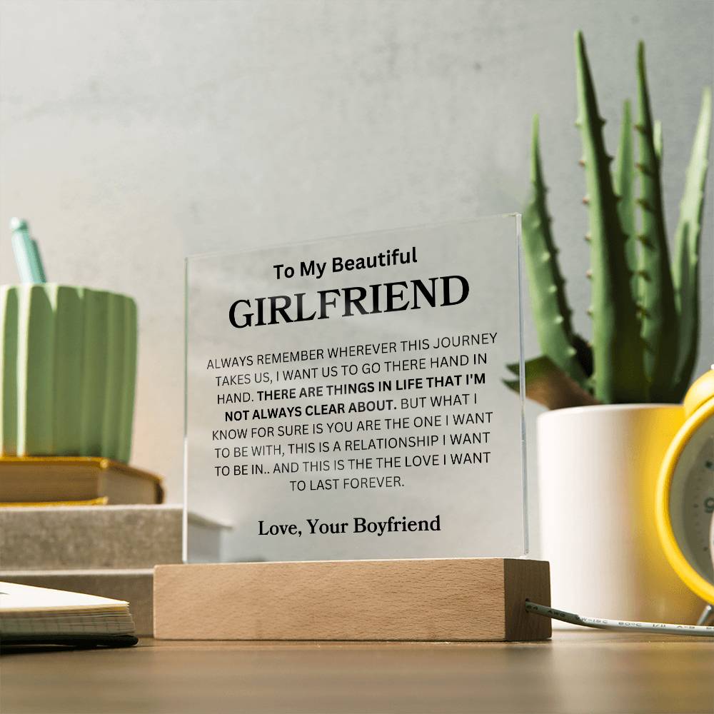 To My Beautiful Girlfriend Love, Your Boyfriend |  Acrylic Plaque Square (GRANDDAUGHTER)