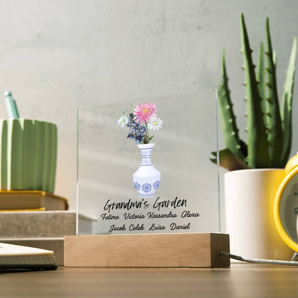 Grandma's Garden Acrylic Square Plaque (Daughter)