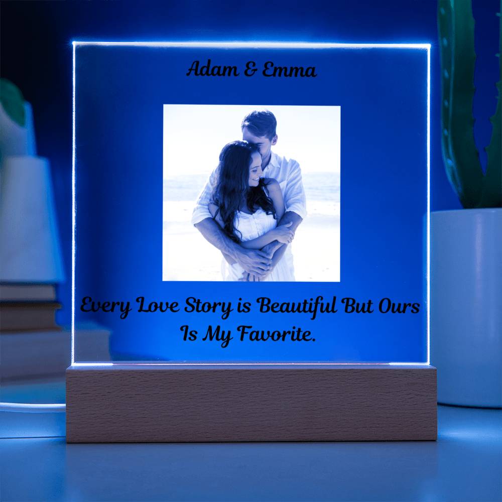 "Every Love Story Is Beautiful But Ours Is My Favorite"   Husband Acrylic Square Lamp