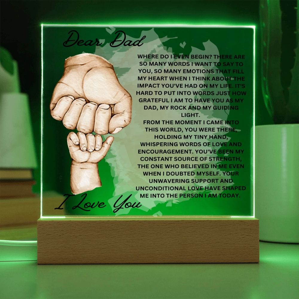 Dear Dad " My Dad, My Rock and My Guiding Light" Acrylic Plaque